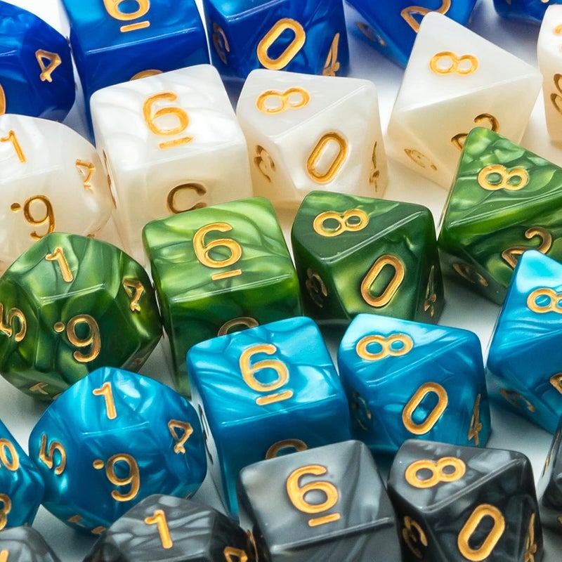 Poludie 5 Sets Dice DND Polyhedral Dice Set (35pcs) with 1 Leather Die Bag, D&D Die Set for Dungeons and Dragons, RPG Table Games. (5Sets/35Pcs) - Image 4